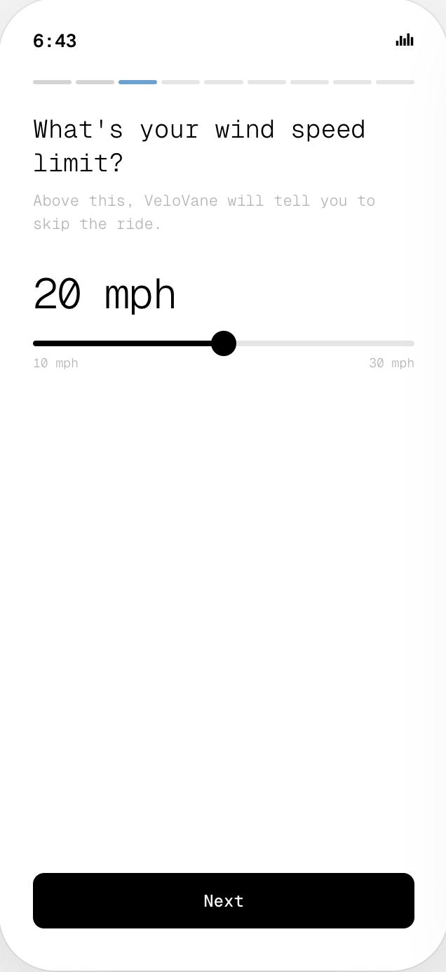 VeloVane calibration